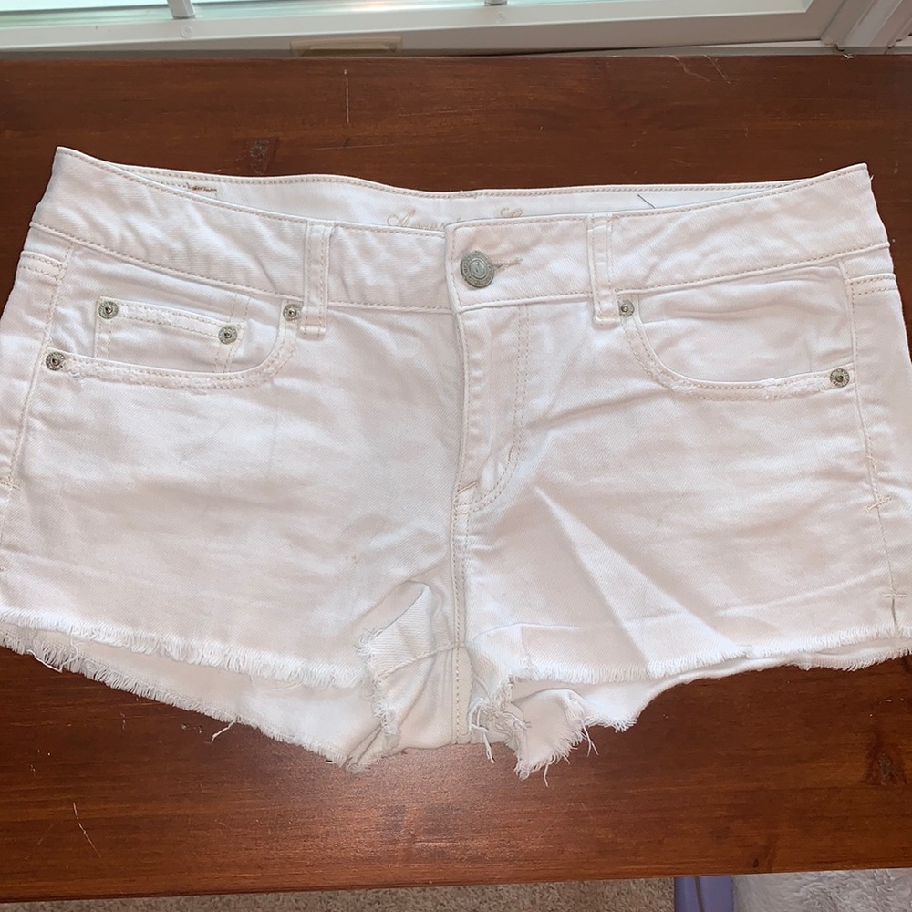 American Eagle White Jean Shorts